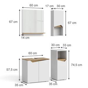 Badmöbel-Set Marelle 40851 Braun - Weiß - Holzwerkstoff - 60 x 57 x 35 cm