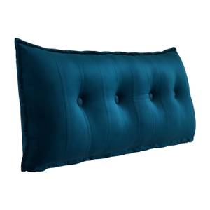 Grand coussin de lit décoratif, velours Bleu - Largeur : 140 cm