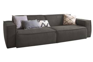 Sofa SAMU Einzelsofa Stoff Grau - Breite: 256 cm