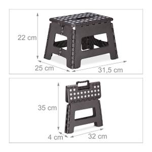 Klapphocker faltbar M Anthrazit - Weiß - 35 x 28 cm