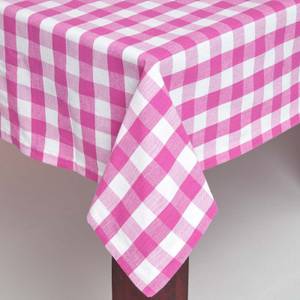 Karierte Tischdecke aus 100% Baumwolle Pink - Tiefe: 178 cm
