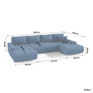 Ecksofa Dhaka U Blau