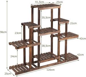 Pflanzenregal Blumenregal Braun - Holzwerkstoff - 25 x 96 x 120 cm