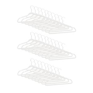 Samt Kleiderbügel Set Silber - Weiß - Metall - Kunststoff - Textil - 42 x 22 x 1 cm