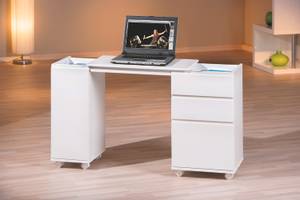 Bureau Lapo Blanc - En partie en bois massif - 66 x 72 x 36 cm