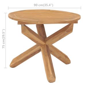 Table de jardin Marron - Bois massif - Bois/Imitation - 90 x 75 x 90 cm