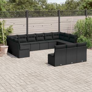 Gartensitzgruppe K333(13-tlg) Schwarz - Massivholz - 69 x 62 x 55 cm