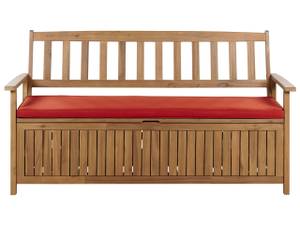 Banc SOVANA Chêne clair - Rouge - Largeur : 160 cm