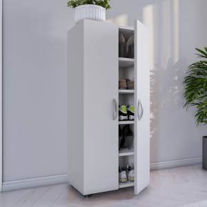 Armoire à chaussures Ulas Blanc - Bois manufacturé - 49 x 108 x 30 cm