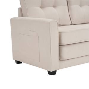 2-Sitzer Sofa Mercury Ⅷ Beige - Holzwerkstoff - Metall - Textil - Holzart/Dekor - Holz teilmassiv - 205 x 86 x 151 cm