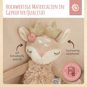 Kuscheltier mit Rassel Reh Ella Beige - Textil - 6 x 4 x 22 cm