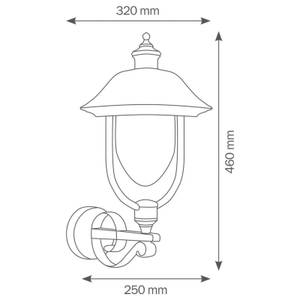 Wandleuchte A-244449 Schwarz - Silber