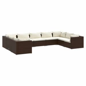 Garten-Lounge-Set (9-teilig) 3013633-23 Braun - Creme - Weiß