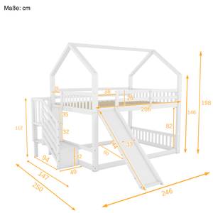 Etagenbett Finn Weiß - 250 x 198 cm