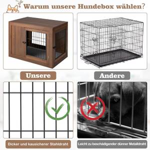 Hundekäfig PU10017WT Braun - Holzwerkstoff - 59 x 67 x 92 cm