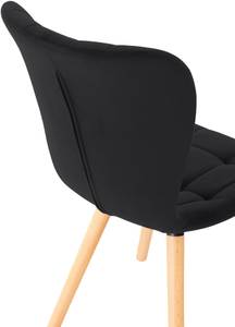 chaise salle à manger Elda Lot de 2 Noir - Fourrure synthétique