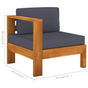 Garten-Lounge-Set (10-teilig) 3006534-14 Grau - Massivholz - Holzart/Dekor - 60 x 25 x 100 cm