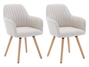 Chaise ELEANA Lot de 2 Blanc crème - Lot de 2