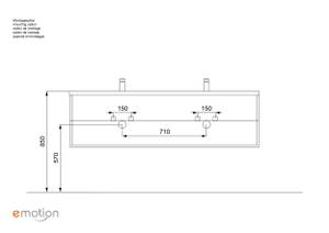 Badmöbel Colossos 160 weiss hochglanz Weiß - Holzwerkstoff - 50 x 47 x 160 cm