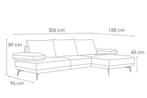 Ecksofa Mello (4-Sitzer) Creme - Ecke davorstehend rechts