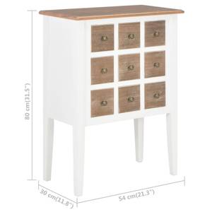 Sideboard 280075 Weiß - Massivholz - 54 x 80 x 54 cm