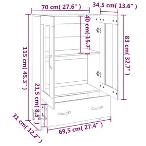 Highboard DE3920 Steingrau