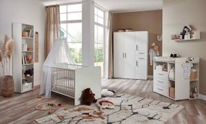 Babyzimmer Aliya 8 mit Matratze Weiß - Holzwerkstoff