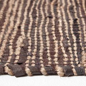 Teppich Madras aus Leder und Hanf Braun - 150 x 240 cm