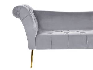 Chaise longue NANTILLY Doré - Gris - Gris lumineux