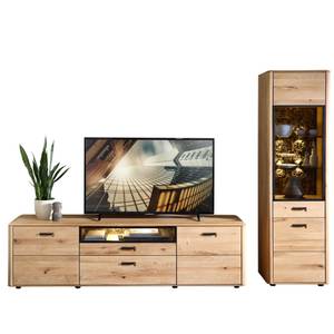 Wohnwand Morena 33 mit LED Braun - Massivholz - Holzart/Dekor - 280 x 205 x 45 cm