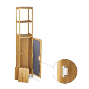 Armoire de salle de bain bambou 5 étages Marron - Bambou - 34 x 170 x 28 cm