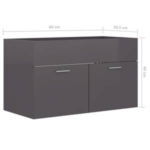 Badezimmerschrank 3037856-1 Hochglanz Grau - Breite: 80 cm