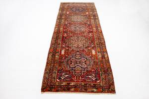 Qaraja - 333x110cm Rot - Naturfaser - 110 x 1 x 333 cm