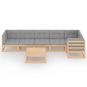 Garten-Lounge-Set (7-teilig) 3009932-2 Grau - Holz