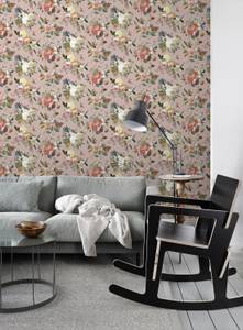 papier peint fleurs vintage 7378 Rose foncé - Fibres naturelles - Textile - 53 x 1005 x 1005 cm