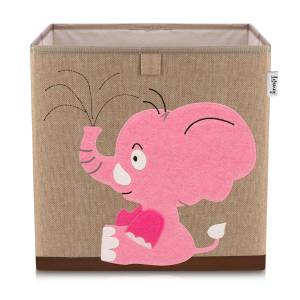 Lifeney Aufbewahrungsbox Elefant Motiv Kunststoff - 33 x 34 x 2 cm