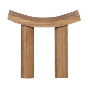 Tabouret design Japan Marron - Bois/Imitation - En partie en bois massif - 50 x 45 x 25 cm