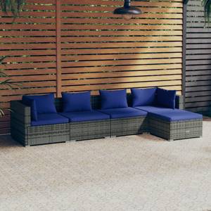 Garten-Lounge-Set (5-teilig) 3013632-9 Blau - Dunkelblau - Grau