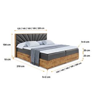 Boxspringbett LOLLI6 Hochglanz Schwarz - Breite: 160 cm - H4