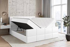 Boxspringbett ARDENI-Z Hochglanz Weiß - Breite: 140 cm - H4