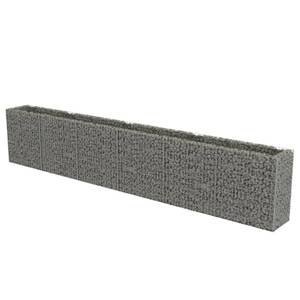 Gabionen-Hochbeet 296088 Silber - Metall - 50 x 100 x 540 cm