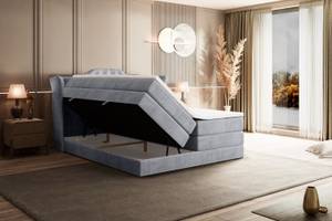 Boxspringbett VILA KING Grau - Breite: 200 cm