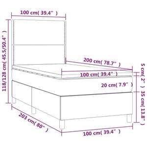 Bettgestell-K-14448 Grau - Holzwerkstoff - 100 x 118 x 203 cm