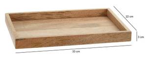 Tablett Mangoholz Holztablett Tischdeko Braun - Massivholz - Holzart/Dekor - 22 x 3 x 33 cm