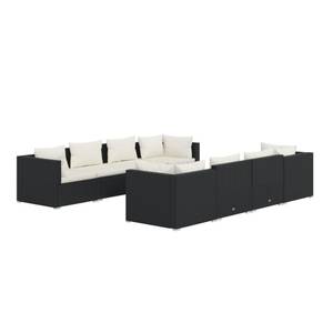 Garten-Lounge-Set (9-teilig) 3013630-9 Schwarz - Creme - Weiß