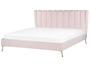 Lit double MIRIBEL Doré - Rose foncé - Largeur : 207 cm