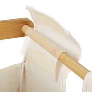 Panier à linge bambou 2 sacs à linge Marron - Blanc - Bambou - Textile - 37 x 73 x 33 cm