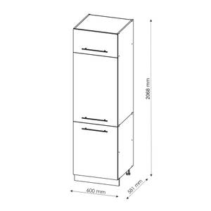 Kühlumbauschrank Fame-Line Schwarz - Braun - Holzwerkstoff - 60 x 206 x 58 cm