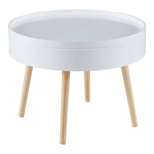 Table basse plateau amovible Bongard Blanc - Bois manufacturé - 60 x 45 x 60 cm