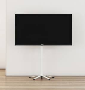 Pieds de support TV Xila Blanc - Verre - Métal - 61 x 100 x 61 cm